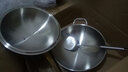 皖骄子304不锈钢炒锅无涂层圆底尖底炒锅 五层钢健康燃气凹面电磁炉通用 32厘米双耳锅内径 30.5cm 实拍图