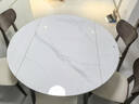 顾家家居（KUKA）岩板餐桌椅子现代简约可伸缩折叠饭桌家用餐桌椅组合7186方圆两用 全托实木腿 1.3m餐桌+鹿鹿棕椅*6 亮光银河 实拍图