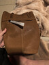 裘真慵懒遇水桶包女腋下单肩包复古通勤包头层植鞣牛皮包包 大象灰-小号 实拍图