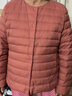 鸭鸭（YAYA）佟丽娅同款轻薄羽绒服女新款冬季短款圆领内胆修身时尚薄外套男 嫣红色【女款无领】 3XL 【建议140-155斤】 实拍图
