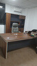 YOE.FTY老板办公桌高级感董事长大班台领导电脑桌单人工作台经理桌总裁桌 大叶胡桃+铁灰色（左副柜） 2.0米老板桌 实拍图