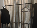 衣架落地卧室家用双杆晾衣架挂衣架子室内衣服衣帽架加粗阳台衣杆 110cm黑【单杆+置物架】; 实拍图
