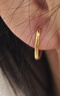 周六福简约足金999黄金耳圈耳环女生日礼物计价AA090923 一对 约1.12g 实拍图