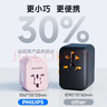 飞利浦（PHILIPS）出国转换插头/多国通用旅行插座转换器/英欧美澳标德国日本新加坡香港适用/2A1C充电 17W粉 实拍图