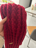 百搭韩版针织毛线红色围巾女2024圣诞冬季高级感新年礼物情侣围脖 针织围巾-酒红色-1个装-保暖 1 实拍图