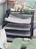 得力(deli)四层横板金属文件座 办公桌文件架置物架 文件托盘 桌面文件框收纳架 PB264黑 实拍图