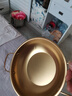 网红海鲜金锅不锈钢韩式锅双耳汤网红泡面金色加厚耐用加固小干锅 金色 20cm 实拍图