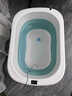 奔麦婴儿洗澡盆泡澡桶新生儿童澡盆宝宝浴桶浴盆游泳桶家用可坐可躺 可坐可躺+浴凳丨蓝 实拍图