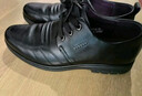 红蜻蜓男鞋平底秋冬牛皮休闲鞋男圆头商务正装皮鞋男WTA306871黑色42 实拍图