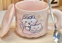 少女心小熊马克杯可爱奶fufu卡通家用带盖水杯送姐妹朋友生日礼物 蝴蝶结小熊【杯+盖+勺】 1个 320ml 实拍图