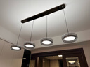 施美特餐厅吊灯现代简约餐桌灯国王湖轻奢极简一字长条吧台中山灯具套餐 4头长盘-珍珠黑+烟灰罩-小爱同学 实拍图