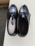 红蜻蜓秋冬牛皮商务正装皮鞋舒适头平跟办公鞋男德比鞋 WTA13124 黑色43 实拍图