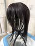 瑞贝卡（Rebecca）假发女100%真人发丝遮白发假发片增加发量空气刘海隐形头顶补发片 空气刘海 自然黑 35cm 机制工艺 实拍图