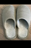 果洛菲（GUOLUOFEI）日式棉麻拖鞋女春秋居家室内木地板情侣棉拖鞋男四季藏青 46-47 实拍图