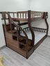 坤洲全实木儿童床胡桃木色高低床上下铺成人子母床上下床上下层实木床 柜梯款+书架抽屉床垫+上铺绘本架 上铺宽1.3米 下铺宽1.5米 实拍图
