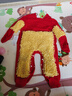 四季儿童婴儿纯棉连体衣长袖爬服衣服连体衣衣服睡衣 红色 包手包脚 90cm 实拍图