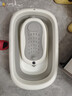 iuu婴儿洗澡盆 可折叠宝宝浴盆大号 洗澡神器躺托浴架新生儿童用品 【北欧灰】+可调节感温浴架 材质：FAD食品级材质检测认证 实拍图