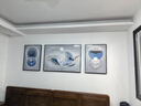 Sixpoetry 客厅装饰画现代简约沙发背景墙壁画轻奢三联晶瓷画大气高档挂画 富羽纳祥（铝合金外框） 晶瓷画左右50*70+中间100*70亮面 实拍图