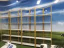 喆威 铁艺办公屏风隔断墙奖牌证书展示架置物架书架花架定制 六扇四层270*36*180cm浅胡桃黑架 实拍图