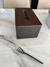 诺爵轻奢皮革纸巾盒欧式创意家用客厅抽纸盒酒店木纹中式定制印logo 高雅灰胡桃木纹-大号 实拍图
