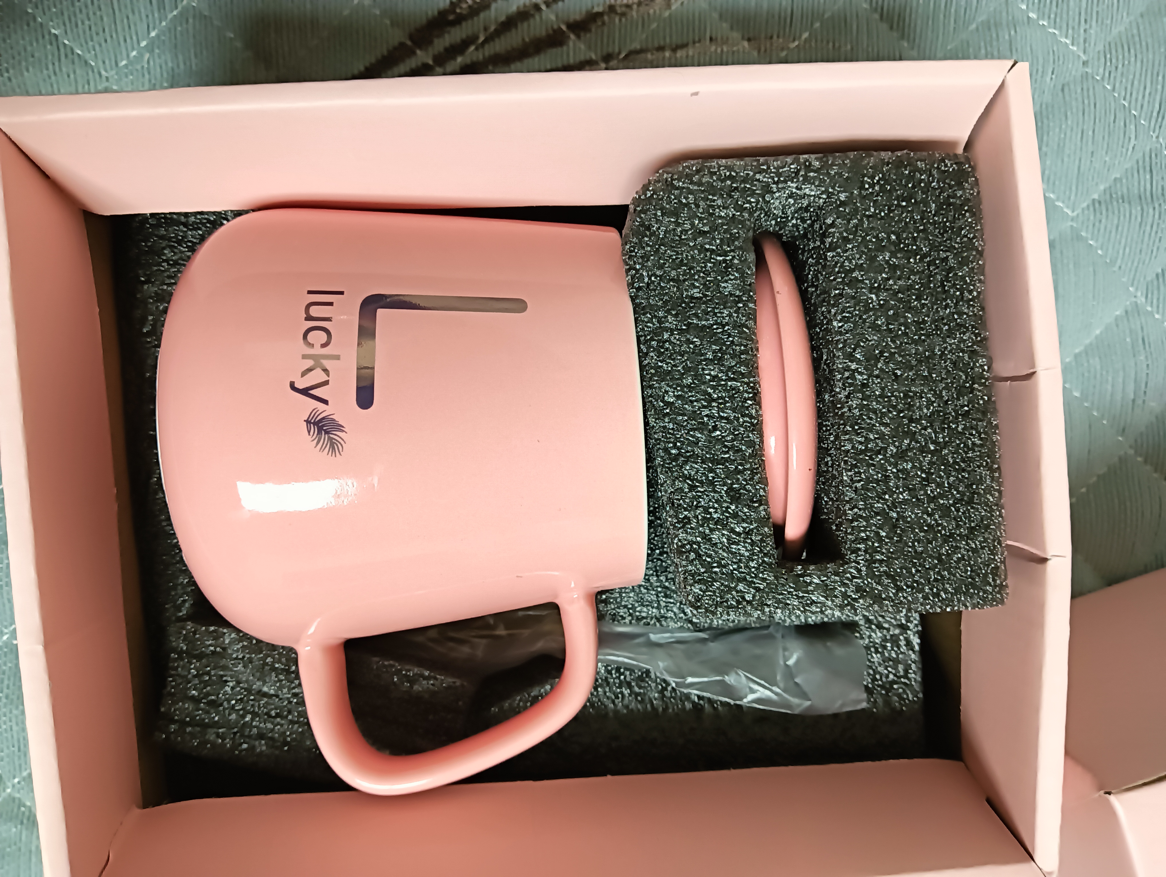 杯子伴手礼套装陶瓷马克水杯开业年会新年结婚礼盒送人实用礼品 粉色单杯套装（高温烤花不掉色） 400毫升 实拍图