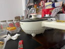牧利派电炒锅炒菜电煮锅电火锅多功能家用电热锅多用途锅不粘锅一锅多用蒸煮煎炒一体锅小家电料理锅插电 米白色-电炒锅不粘锅 带木铲【配加长电线】 特厚款3.5升 机械款-无蒸笼 1-3人 实拍图