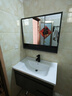 恋派浴室柜 陶瓷一体盆卫生间洗脸盆柜组合悬挂式洗漱台智能洗手盆柜 普通镜柜】珠光灰+陶瓷盆 80cm 实拍图