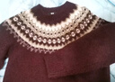 优衣库女装费尔岛风圆领针织衫/毛衣毛衫479233 19 酒红色 XL /165/92A 实拍图