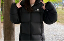 骆驼火山羽绒服男防泼水鸭绒男女加厚户外防寒冬季面包服外套女 浅烟灰 男女同款,7674B 3XL 实拍图