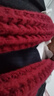 百搭韩版针织毛线红色围巾女2024圣诞冬季高级感新年礼物情侣围脖 针织围巾-酒红色-1个装-保暖 1 实拍图