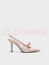 CHARLES&KEITH缎面蝴蝶结尖头高跟凉鞋女生日礼物新年礼物送女友CK1-60361556 Light Pink浅粉色 37 实拍图