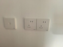 施耐德开关插座面板 皓呈奶油白色暗装五孔插座 二三插86型墙壁插座 斜五孔十只装 实拍图
