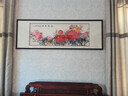 质觉苏绣成品挂画花开富贵大幅客厅沙发背景墙挂画纯手工刺绣装饰画 花开富贵 含框尺寸：65*185cm 胡桃木色实木边框 手工刺绣+钢化玻璃 晒单实拍图