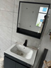 恋派浴室柜 陶瓷一体盆卫生间洗脸盆柜组合悬挂式洗漱台智能洗手盆柜 风水镜柜】珠光灰+陶瓷盆 80cm 实拍图
