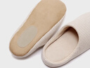 果洛菲日式家居室内春秋男女拖鞋大码防滑地板棉拖鞋冬 米色 35-37  实拍图