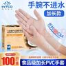 英科医疗（INTCO）一次性手套PVC100只中码12英寸加长食品级餐饮厨房防水家务清洁 实拍图