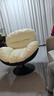 欧木希北欧风单人沙发椅旋转蛋壳椅子客厅家用懒人沙发看书轻奢休闲躺椅 高级黑拼白色（公仔棉） 实拍图