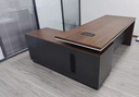YOE.FTY老板办公桌高级感董事长大班台领导电脑桌单人工作台经理桌总裁桌 大叶胡桃+铁灰色（左副柜） 1.8米老板桌 实拍图
