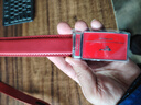 七匹狼红腰带男真牛皮自动扣本命年新年送老公父亲生日礼物马年骐骥红 实拍图