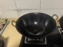 王源吉铁锅炒锅铸铁锅双耳苏锅王老式家用圆底无涂层龟纹大肚炒锅36cm 实拍图