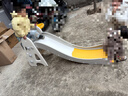 哈比树 儿童室内宝宝滑滑梯幼儿园多功能加长折叠滑梯篮框玩具月光白 实拍图