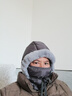 2025冬季保暖雷锋帽男女加绒加厚护耳围脖帽子一体骑行防寒面罩 男士保暖帽-深灰色【不惧寒风】 实拍图