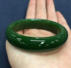和田玉碧玉手镯菠菜绿玉镯和田玉色真玉老人镯子送妈妈长辈礼物 祖母绿 65-66适合160-180斤送证书礼盒 实拍图