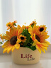 仿真花客厅装饰摆件向日葵插花小盆栽假花塑料花束餐桌花艺装饰品 向日葵花束+Life瓶 实拍图
