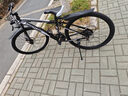 EG7山地自行车成人学生变速越野单车双减震赛车26寸青少年男女 辐条【加厚防滑轮-更安全】黑白 26寸21速【适合：160-180CM】 实拍图