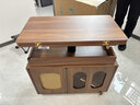 城市屋顶实木茶几可移动升降折叠实木茶几客厅家用角几小户型推车沙发边几 胡桃色-整装【免安装】 实拍图