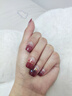 美甲贴片穿戴甲指甲贴中长款新娘显白可拆卸学生短款重复使用成品 波浪笑脸 24片 【短款】 实拍图