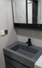 欧帝奴（OUDINU）智能浴室柜洗脸洗手岩石一体台盆柜组合轻奢卫生间洗漱台组合柜 水墨灰80智能镜柜+岩石一体盆 实拍图