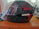 HNJ摩托车头盔男女全盔新3C国标认证四季通用越野机车A1夏季头盔 黑红脉冲（标配透明片) 均码 实拍图
