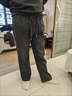 啄木鸟（TUCANO）休闲裤男冬季加绒保暖宽松时尚运动直筒长裤子男 黑色【加绒】3XL 实拍图